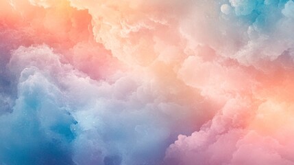 Fototapeta premium Soft Pastel Clouds in a Dreamy Sky with Gentle and Vibrant Hues of Pink and Blue