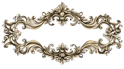 An intricate vintage frame design showcasing ornate floral patterns, perfect for adding elegance to invitations, menus, or artistic presentations.