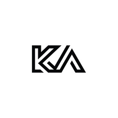 Ka monogram logo design letter text name symbol monochrome logotype alphabet character simple logo