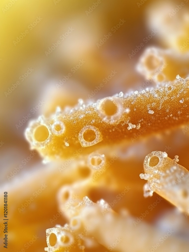 Aufkleber close up view of bacteria growing on bread surface in indoor setting under natural light conditions.