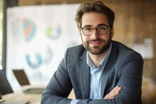  Businessman Observing Data for Futuristic Marketing Stra  