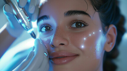 A woman receiving a diamond microdermabrasion treatment. Blog post