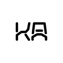 Ka monogram logo design letter text name symbol monochrome logotype alphabet character simple logo