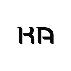 Ka monogram logo design letter text name symbol monochrome logotype alphabet character simple logo