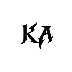 Ka monogram logo design letter text name symbol monochrome logotype alphabet character simple logo