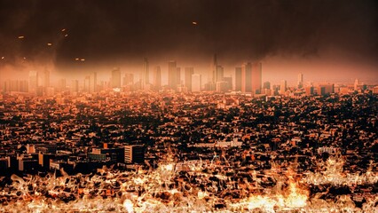 Wildfires ravage Los Angeles skyline during 2025 disaster event