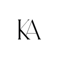 Ka monogram logo design letter text name symbol monochrome logotype alphabet character simple logo