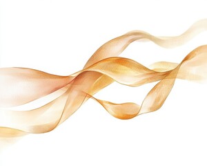 Fototapeta premium Elegant abstract ribbons in soft hues flowing gracefully across a light background.