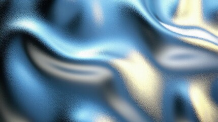 This image showcases a dynamic wave pattern with metallic blue and golden tones. The flowing texture creates a modern and aesthetic background.