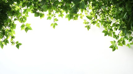 Obraz premium Fresh Green Leaf Border Background Image