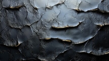 A close-up view of an intricate, textured surface showcasing shades of black with hints of gold. The dynamic pattern creates a modern aesthetic.