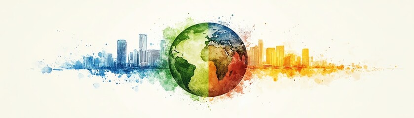 Earth Day theme, colorful globe design, ecofriendly planet, environmental protection, sustainable future, global awareness, green earth, renewable energy solutions