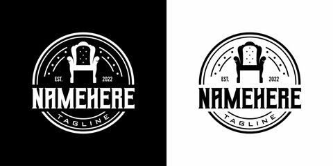 Logo classic chair emblem logo for the furniture, carpenter