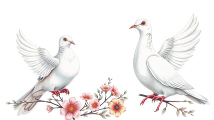 Obraz premium Dove Art Collection - Elegant Birds in Flight