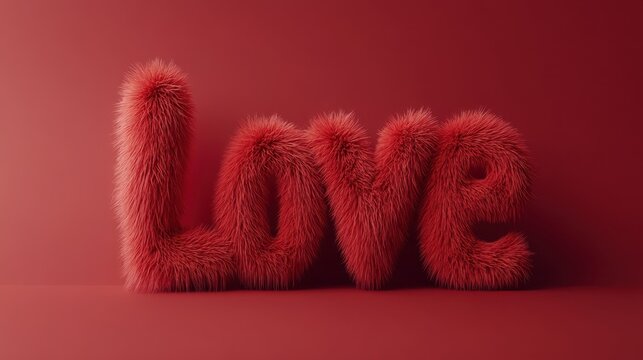 Furry love in bold red tones creating an inviting atmosphere for passion and warmth. Generative AI