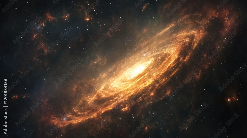 Poster swirling nebula and glowing planets create a vibrant display in a colorful galaxy across the cosmos.