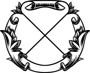 A geometric design of an abstract shape resembling a flower or star, with symmetrical pointed edges and a black silhouette on a white background.
