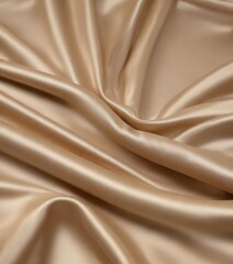 Fototapeta premium Beige and champagne metallic fabric with a smooth and soft sheen, elegant material, soft sheen, sophisticated fabric