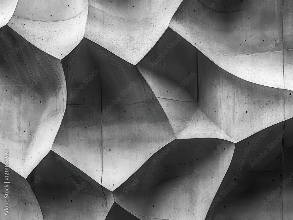 Poster abstract concrete texture featuring smooth curves and sharp angles, capturing the essence of modern 