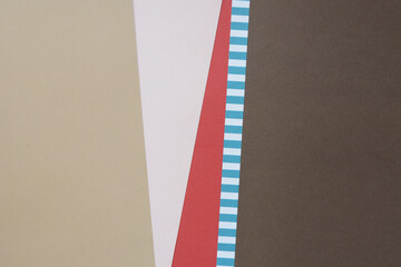 Fototapeta premium blank paper arranged diagonally with blue and white stripe