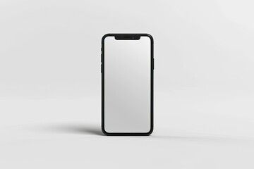 Clear Pixel Picture of Vector Drawing Mockup Phone Matte Black Color on White Background