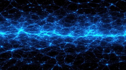 Fototapeta premium Abstract Cosmic Energy Field with Glowing Blue Lines and Particles