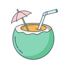 coconut drink icon, coconut drink vector illustration-simple illustration of coconut drink, perfect for coconut drink logos and icons