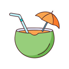 coconut drink icon, coconut drink vector illustration-simple illustration of coconut drink, perfect for coconut drink logos and icons