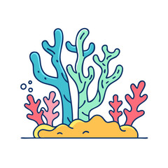 Obraz premium coral reef icon, coral reef vector illustration-simple illustration of coral reef, perfect for coral reef logos and icons