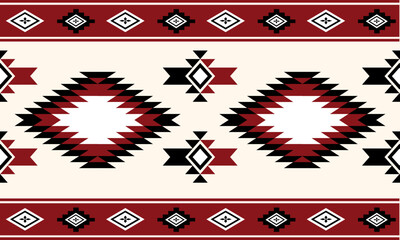 Navajo tribal vector seamless pattern. Native American ornament. Ethnic South Western decor style. Boho geometric ornament. Vector seamless pattern. Mexican blanket, rug. Woven carpet illustration
