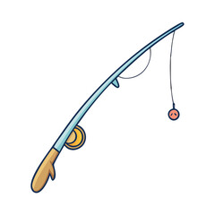 fishing rod icon, fishing rod vector illustration-simple illustration of fishing rod, perfect for fishing rod logos and icons