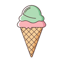 ice cream cone icon, ice cream cone vector illustration-simple illustration of ice cream cone, perfect for ice cream cone logos and icons