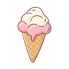 ice cream cone icon, ice cream cone vector illustration-simple illustration of ice cream cone, perfect for ice cream cone logos and icons