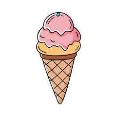 ice cream cone icon, ice cream cone vector illustration-simple illustration of ice cream cone, perfect for ice cream cone logos and icons