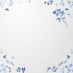 Obraz premium Classic blue and white floral pattern, reminiscent of traditional porcelain designs, vivid, vibrant, decorative arts, festive, ornate