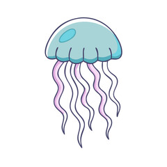Fototapeta premium jellyfish icon, jellyfish vector illustration-simple illustration of jellyfish, perfect for jellyfish logos and icons