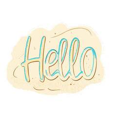sand writing hello text icon, sand writing hello text vector illustration-simple illustration of sand writing hello text, perfect for sand writing hello text logos and icons