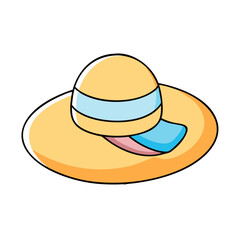 sun hat icon, sun hat vector illustration-simple illustration of sun hat, perfect for sun hat logos and icons