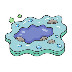tide pool icon, tide pool vector illustration-simple illustration of tide pool, perfect for tide pool logos and icons