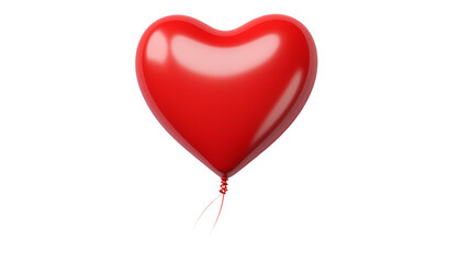 Red Heart Shaped Balloon for Valentines Day on a transparent background