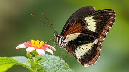 Obraz premium Close-up of a butterfly on a flower.
