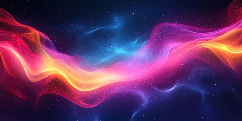 Abstract neon light shapes on black background