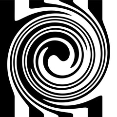 Abstract Black and White Swirling Design for Backgrounds