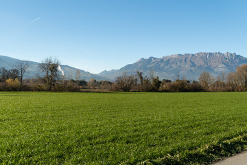 Majestic landscape on a sunny day in Schaan in Liechtenstein