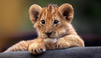 lion cub in the zoo