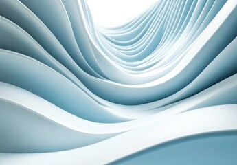 Obraz premium Abstract Waves in Soft Blue Tones Creating a Fluid and Dynamic Visual Experience with Curves and Lines for Design and Creativity Applications