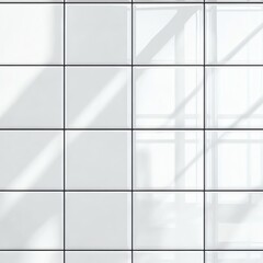 Obraz premium Modern white tiles with subtle shadow play. Minimalist design, clean lines, bright interior.