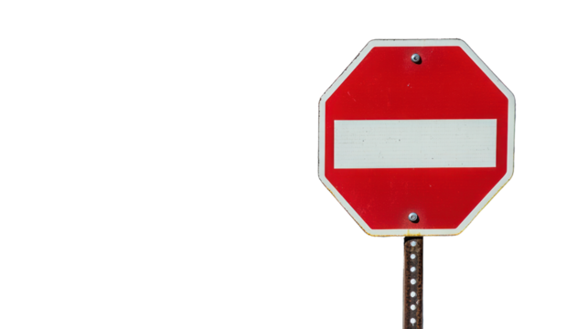 A clear stop sign against a neutral background, ideal for signaling the importance of road safety and adherence to traffic regulations.