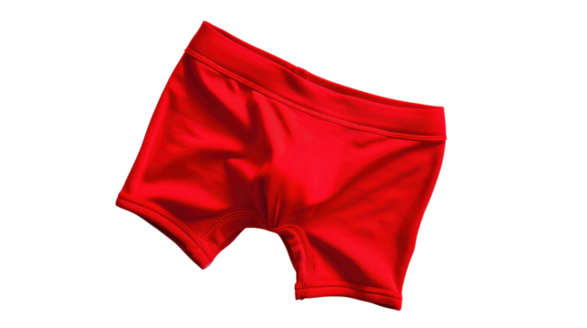 Vibrant red shorts displayed against a clean background, perfect for showcasing summer fashion trends and active lifestyles. Ideal for sports or leisure themes.