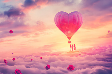 Obraz premium Colorful hot air balloon flying at
